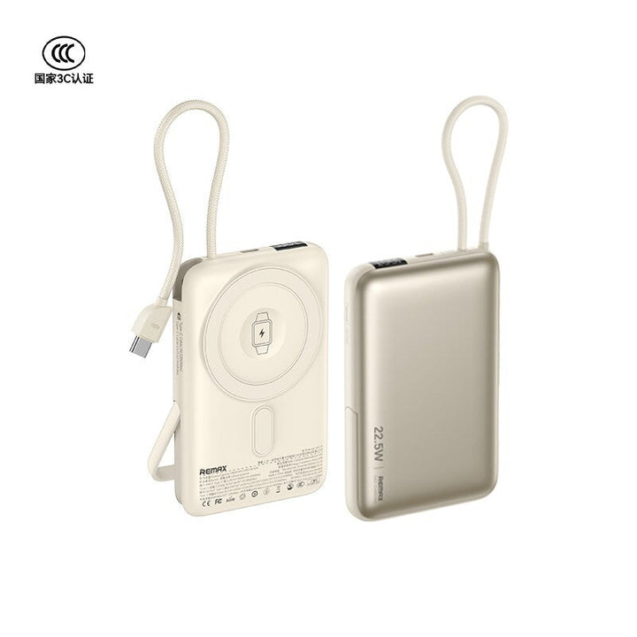Remax MC-01 22.5W 3-In-1 Power Bank [10K mAh] [MagSafe + Apple Watch Charger + USB-C Cable]