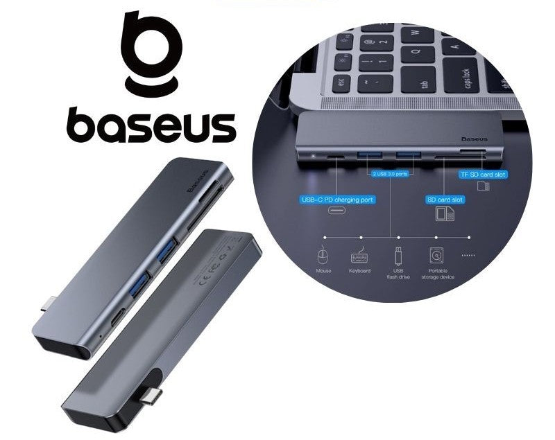 Baseus [CAHUB-K0G] Harmonica Five-in-one SUB HUB