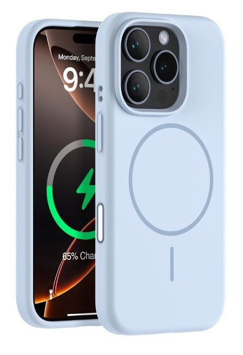 iShield [Ultra MagSafe] Liquid Silicon Snap Case iPhone 16 Pro Max-Sky-Blue