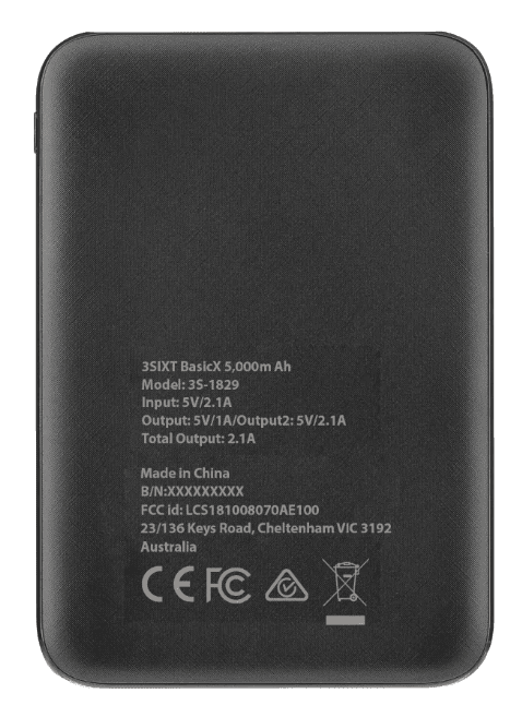 Refurbished 3sixT 3sixT Power Bank 5,000 mAH (Small Size) By Frank Mobile Australia